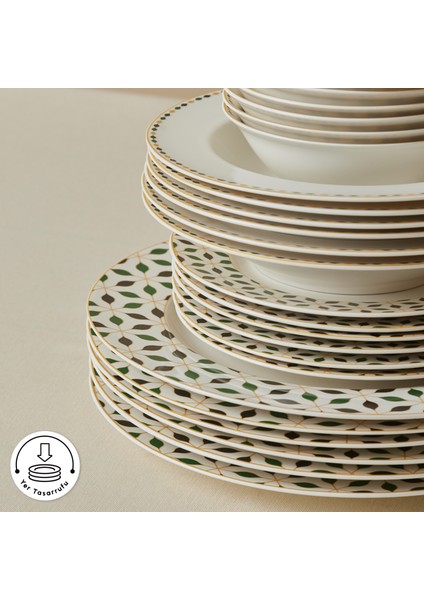 Forever Bone Almond Tropez 24 Parça 6 Kişilik Porselen Yemek Takımı fırsatları