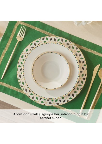 Forever Bone Almond Tropez 24 Parça 6 Kişilik Porselen Yemek Takımı