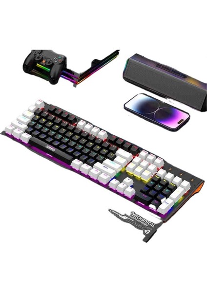 Yeni Aoc GK410 Mekanik Klavye Mavi Eksen Siyah Eksen Çay Eksen Kırmızı Eksen Oyun Dizüstü Bilgisayar Ofis Klavyesi (Yurt Dışından)