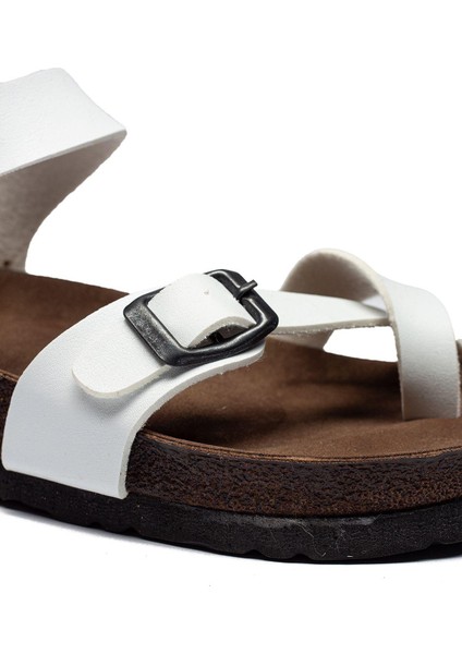 Kadın Deri Günlük Sandalet Çift Bantlı Terlik Eva Taban Poli Ortopedik fiyatları