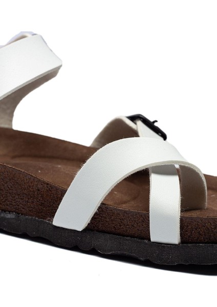 Kadın Deri Günlük Sandalet Çift Bantlı Terlik Eva Taban Poli Ortopedik modelleri