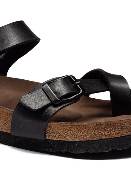 Kadın Deri Günlük Sandalet Çift Bantlı Terlik Eva Taban Poli Ortopedik fiyatları