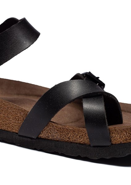 Kadın Deri Günlük Sandalet Çift Bantlı Terlik Eva Taban Poli Ortopedik modelleri