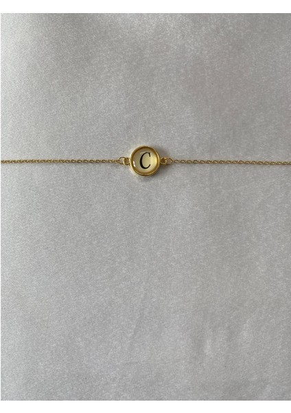 C Harfli Bileklik Altın Renk