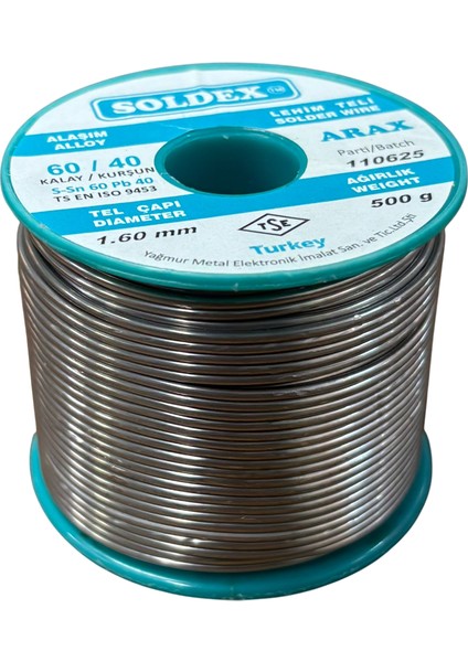 Lehim Teli 500GR 60 Kalay 40 Kurşun 1.60MM