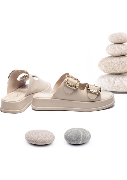 Kadın Çift Bantlı Taş Tokalı Ortopedik Rahat Kalıp fiyatları