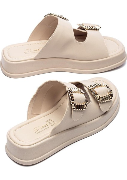 Kadın Çift Bantlı Taş Tokalı Ortopedik Rahat Kalıp modelleri