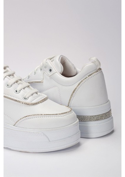 Kadın Günlük Yüksek Taşlı Taban Rahat Kalıp Yürüyüş ve Ortopedik Spor Ayakkabı