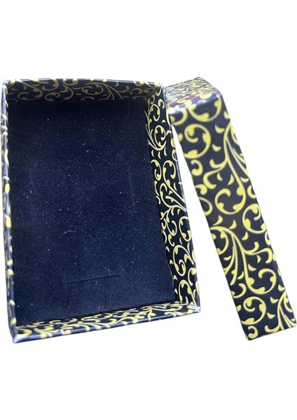 Karton Sünger Siyah Gold Çizgili Renk 8/6 cm 48 Adet Üçlü Set Takı Kutusu