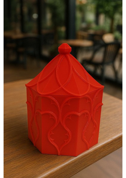 Desenli Kapaklı Takı Kutusu – 19 cm Yükseklik, 6 Bölmeli fiyatları