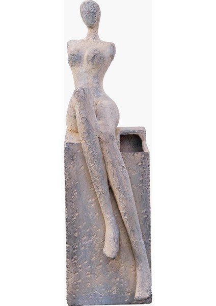 Saksı Kadın Figürlü B 27.5X17.5X63CM