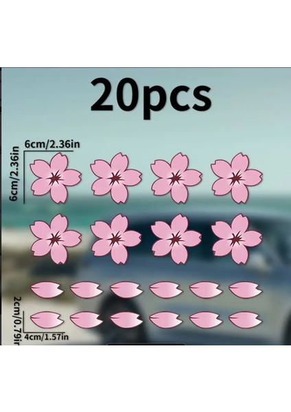 20 Adet Kiraz Çiçeği Sticker Seti – Suya Dayanıklı, Araba & Laptop Dekoru fiyatları