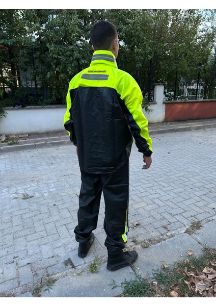 Fosforlu Yeşil Motorcu Yağmurluk File Astarlı Motosiklet Yağmurluğu Cepli fırsatları