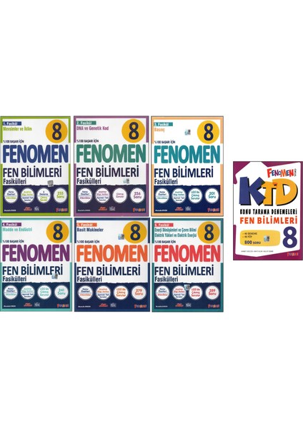 Fenomen 8.sınıf Fen Fasikülleri+Ktd Fen Bilimleri (7 Kitap)