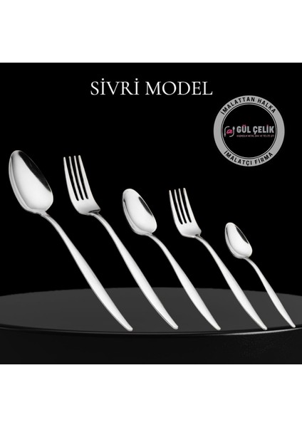 Çatal Kaşık Seti 60 Parça 12 Kişilik Sivri Model 18/0 Kalite