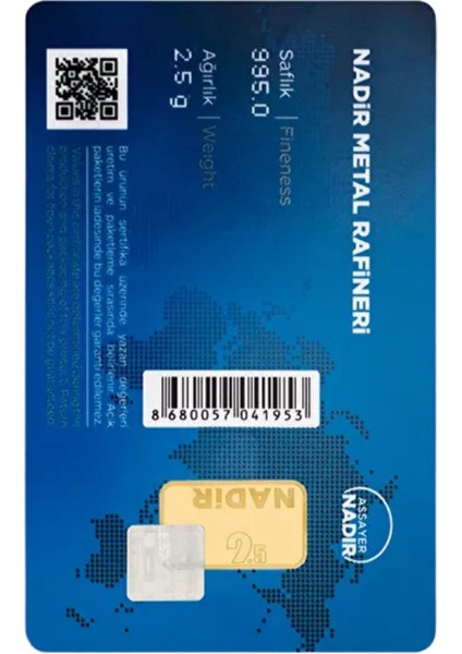 Nadirgold 2‚5 gr Külçe Altın fiyatları