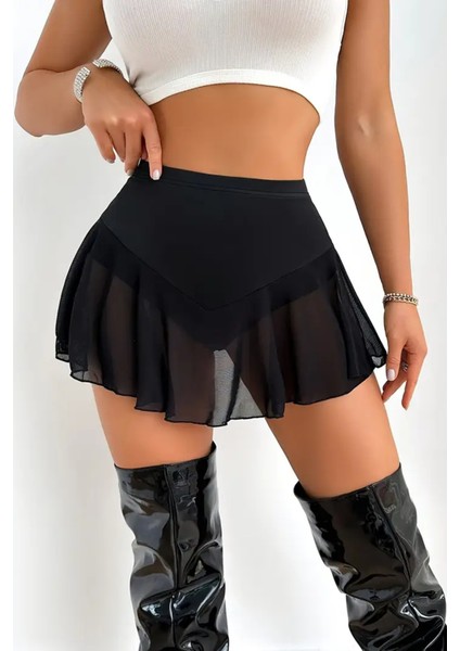 Şık Külotlu Birleşik Transparan Tül Etek modelleri