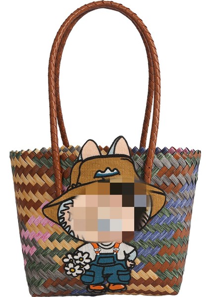 El Örgüsü Sebze Sepeti Bayan Omuz Çantası (Yurt Dışından)