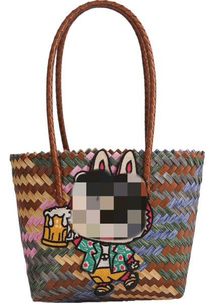 El Örgüsü Sebze Sepeti Bayan Omuz Çantası (Yurt Dışından)