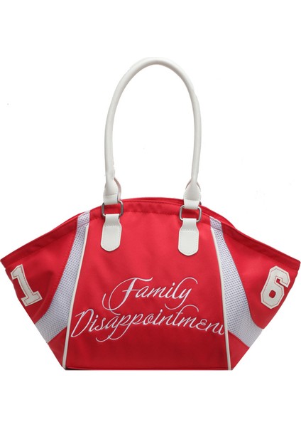 Çanta Kadın Yeni Büyük Kapasiteli Nakış Harfleri Tek Omuz Eğimli (Yurt Dışından)