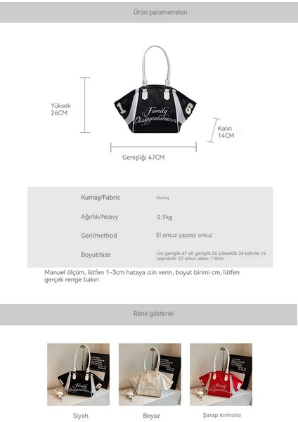 Çanta Kadın Yeni Büyük Kapasiteli Nakış Harfleri Tek Omuz Eğimli (Yurt Dışından) fiyatları