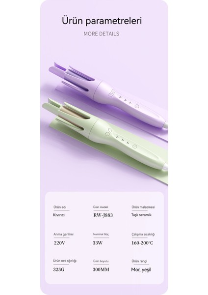 Tam Otomatik Bukleler 32MM Saç Maşası (Yurt Dışından) fiyatları