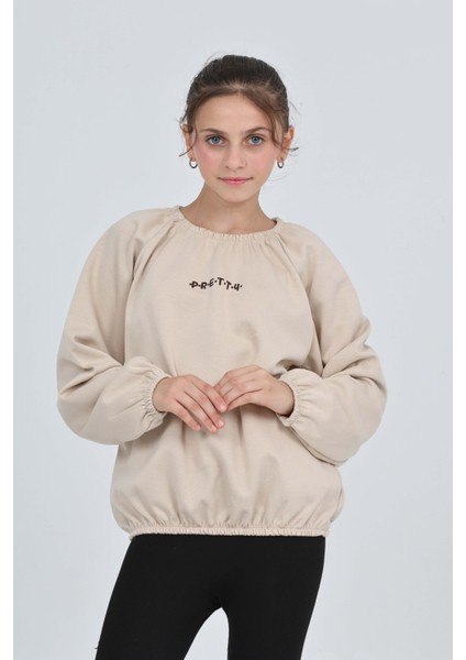 Kız Çocuk Pretty Baskılı Sweatshirt