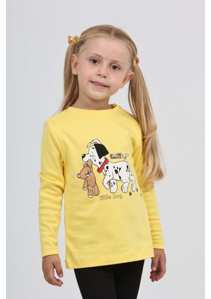 Kız Çocuk Köpekli Ayı Baskılı Sweatshirt modelleri