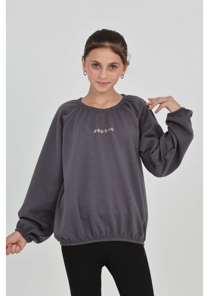 Kız Çocuk Pretty Baskılı Sweatshirt