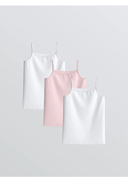 Kare Yaka Kız Çocuk Atlet 3'lü (W5)