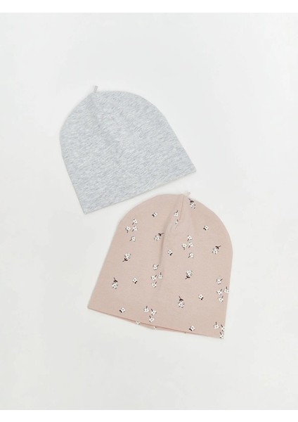 Baskılı Kız Bebek Bere 2'li (W5)