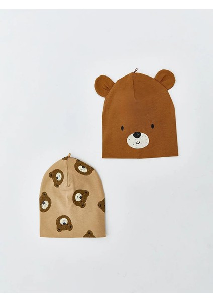 Baskılı Erkek Bebek Bere 2'li (W5)