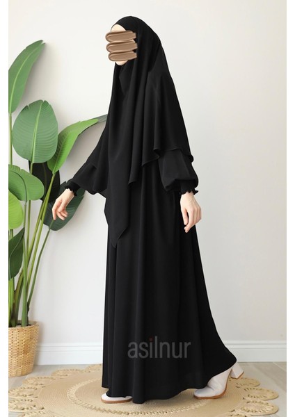 Alya Ferace Sufle Hediyeli Takım Siyah modelleri