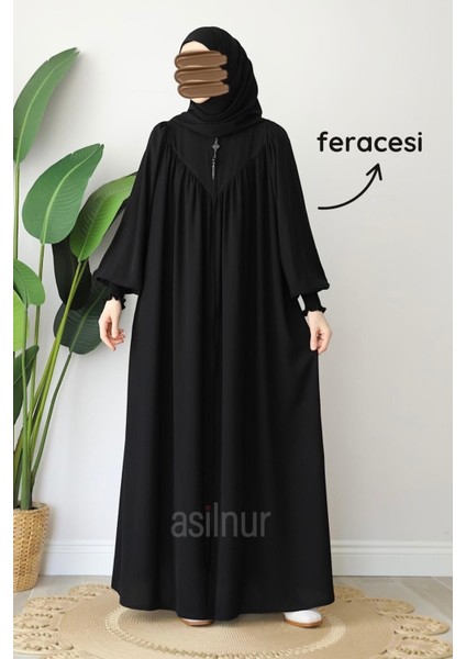 Alya Ferace Sufle Hediyeli Takım Siyah fırsatları