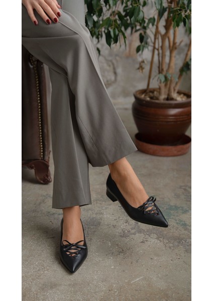 Forbes Siyah Hakiki Deri Topuklu Ayakkabı modelleri