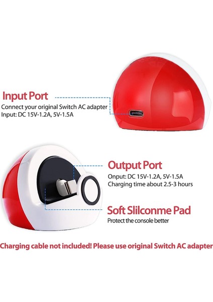 Nintendo Switch/switch Lite/switch OLED Için Şarj Istasyonu, Yedek Tip C Bağlantı Noktası Anahtarı Şarj Cihazı (A) (Yurt Dışından)