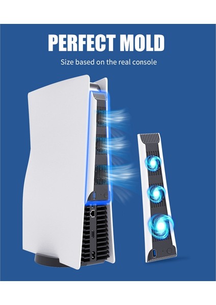 Ps5 Konsolu Için Soğutma Fanı Sıcaklık Egzoz Cihazı USB Harici Soğutucu Fan Ps5 Dijital Sürüm / Ultra Hd Konsolu Için (Yurt Dışından) indirimleri