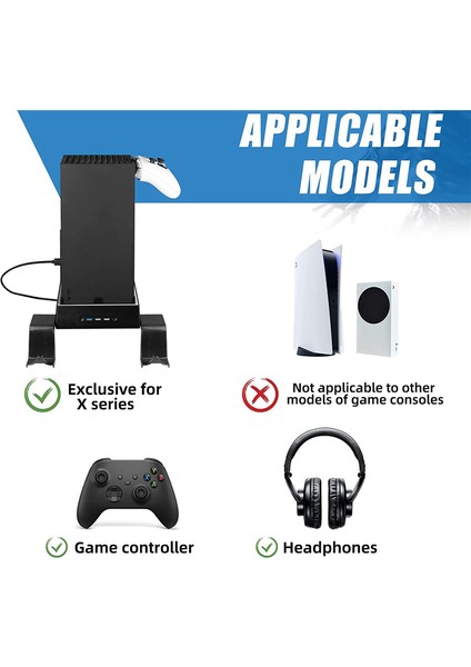 Xbox Series x Için Duvar Montajı Soğutma Fanı ve 3 USB Portlu Oyun Kumandası Tutucu Kulaklık Askısı Duvar Raf Braketi (Yurt Dışından) fiyatları