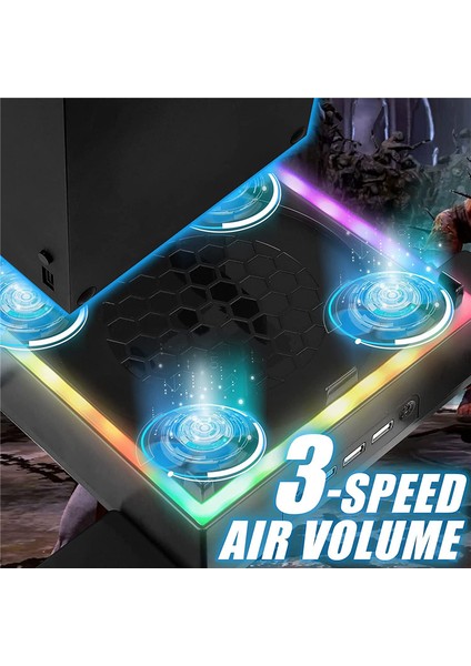 Xbox Series x Için Duvar Montajı Soğutma Fanı ve 3 USB Portlu Oyun Kumandası Tutucu Kulaklık Askısı Duvar Raf Braketi (Yurt Dışından) indirimleri