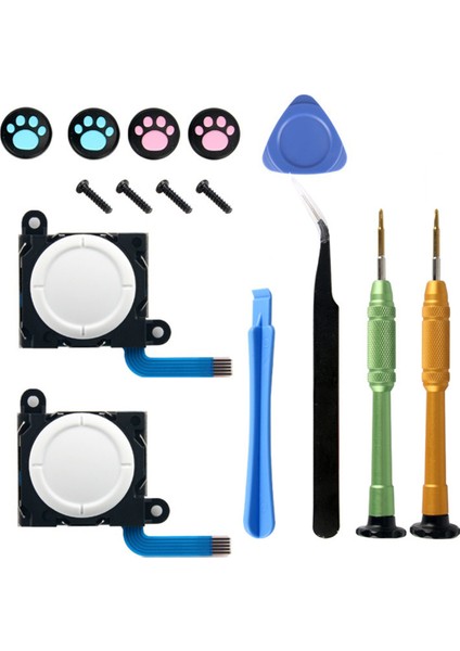 Ns Switch Lite Joycon Kontrol Cihazı Lr Joystick+Tornavida+Joystick Kapağı Onarım Parçaları Için 3D Analog Joystick Onarım Kiti (Yurt Dışından)