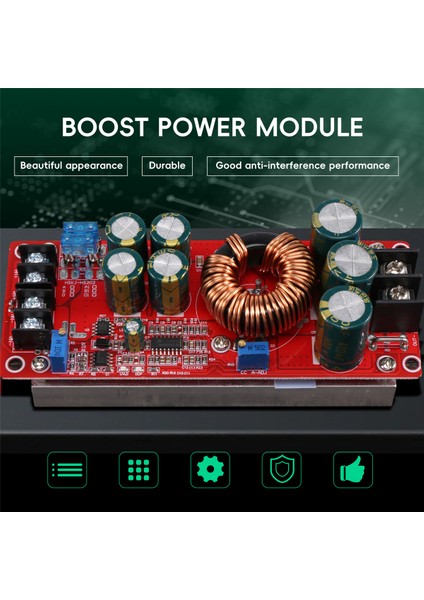 1200W Yüksek Güç Dc-Dc Dönüştürücü Yükseltici Güç Kaynağı Modülü 20A Giriş 8-60V Çıkış 12-80V Ayarlanabilir (Yurt Dışından) indirimleri