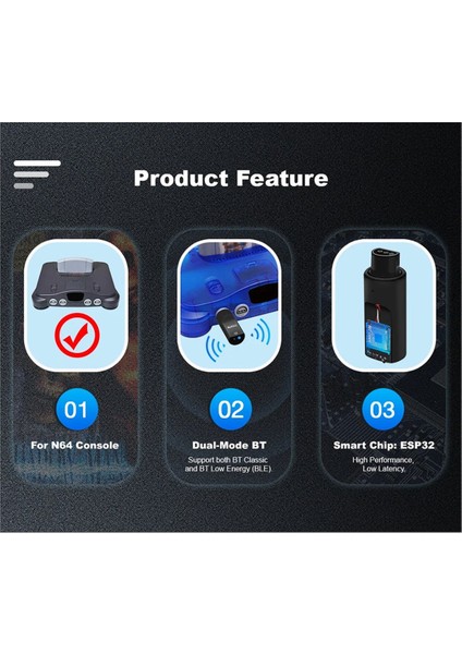 Ps3/ps4/ps5 Nintendo Switch Oyun Kontrolcüleri Için Nintendo 64 Konsolu Için Kablosuz Oyun Kontrolcüsü Adaptörü Şeffaf (Yurt Dışından) modelleri