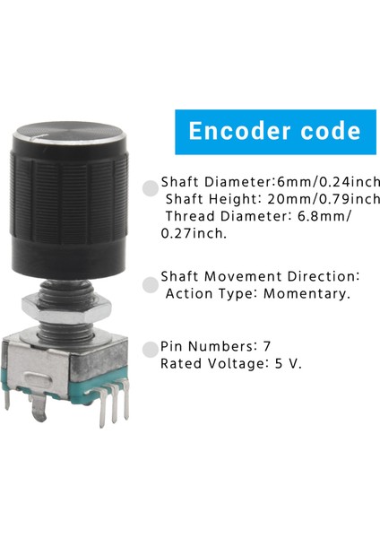 (7 Pin 20MM) 10 Adet 360 Derece EC11 Döner Kodlayıcı Kod Anahtarı Kapaklı Dijital Potansiyometre (Yurt Dışından) fırsatları