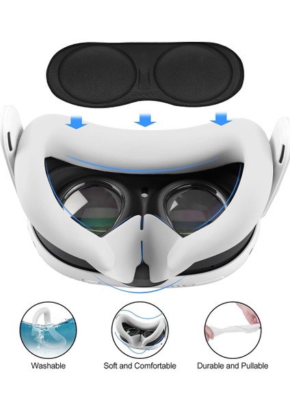 Meta Quest 3 Koruyucu Kapak Sapı Kontrol Cihazı Tutacakları, Ön Kabuk Kulaklık Kılıfı ve Yüz Kılıfı, Vr Aksesuarları-Beyaz (Yurt Dışından) fiyatları