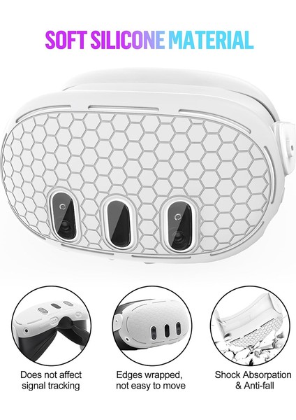 Meta Quest 3 Koruyucu Kapak Sapı Kontrol Cihazı Tutacakları, Ön Kabuk Kulaklık Kılıfı ve Yüz Kılıfı, Vr Aksesuarları-Beyaz (Yurt Dışından) modelleri