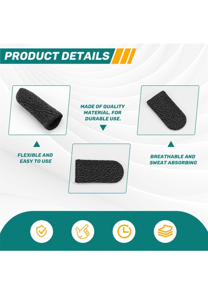 Çift Mobil Oyun Kontrol Cihazı Parmak Kılıfı Setleri, Terleme Önleyici Yeniden Kullanılabilir Su Geçirmez Nefes Alabilir Tam Basmalı Ekran Parmak Seti (Yurt Dışından) indirimleri