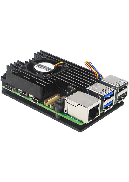 Raspberry Pi 5 Alüminyum Kasa Cnc Kasa Aktif ve Pasif Soğutma Soğutma Fanı Kasası Rpi 5 Metal Kasa (Yurt Dışından)