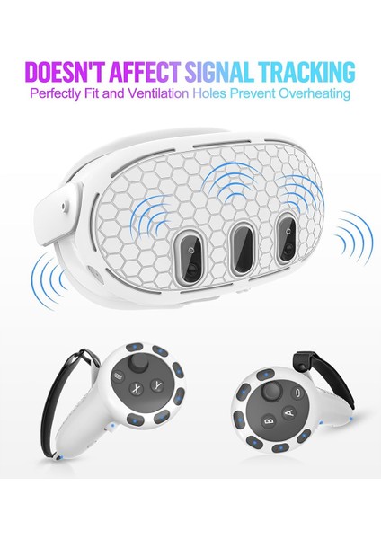Meta Quest 3 Koruyucu Kapak Sapı Kontrol Cihazı Tutacakları, Ön Kabuk Kulaklık Kılıfı ve Yüz Kılıfı, Vr Aksesuarları-Beyaz (Yurt Dışından) indirimleri