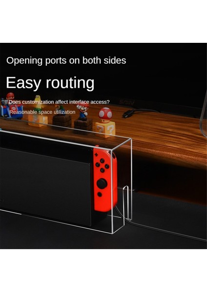Akrilik Şeffaf Toz Kapağı ve 16 LED Renkli Işık Tabanı Nintendo Switch/oled Ekran Kutusu Dock Kapağı ile Uyumlu (Yurt Dışından) indirimleri