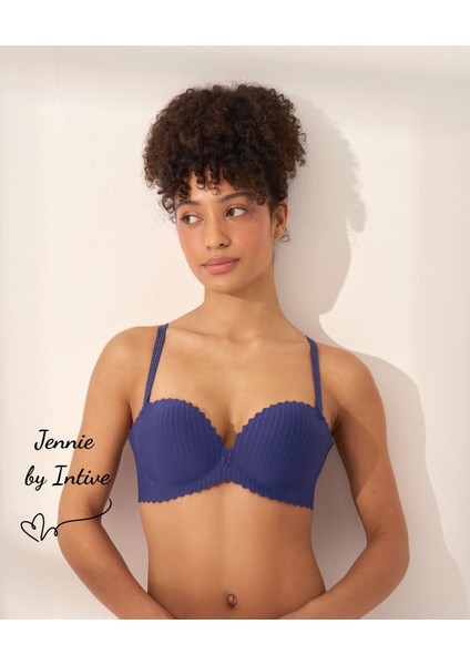 Jennie Ithal Lazer Kesim Dikişsiz Parlak Ipli El Kaplı Push-Up Sütyen -FK1204